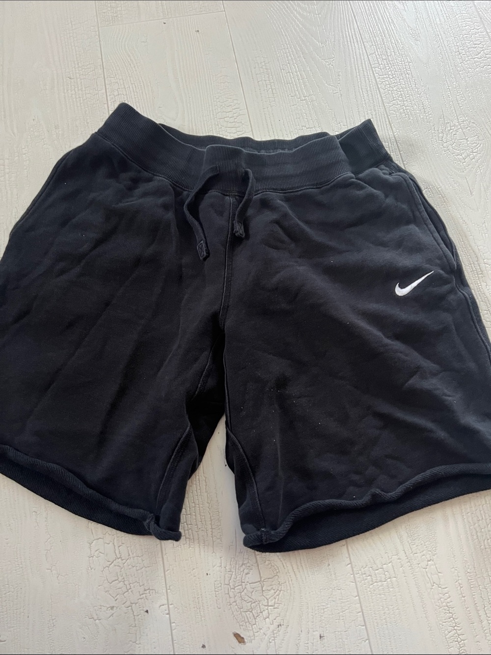 Nike Black Women's Athletic Shorts with White Swoosh